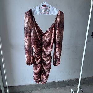 NYE Ready 🪩 Flynn Skye Mina Snakeskin Rouched Dress